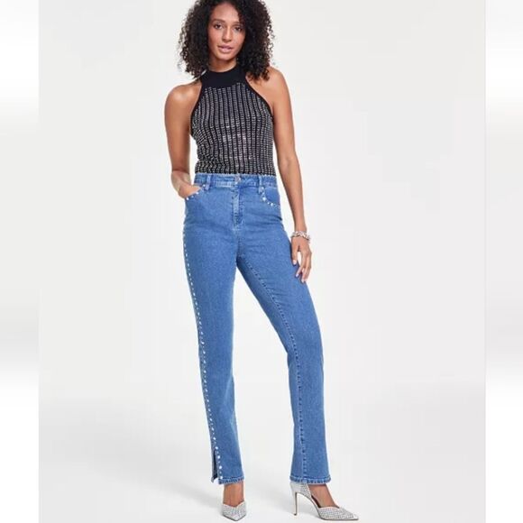 I.N.C. Women's High-Rise Rhinestone Jeans - Picture 4 of 4